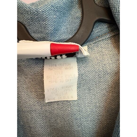 Vintage 80s 90s Nada Nuff Contempo Casuals demin double breasted blazer jacket M - Picture 15 of 16